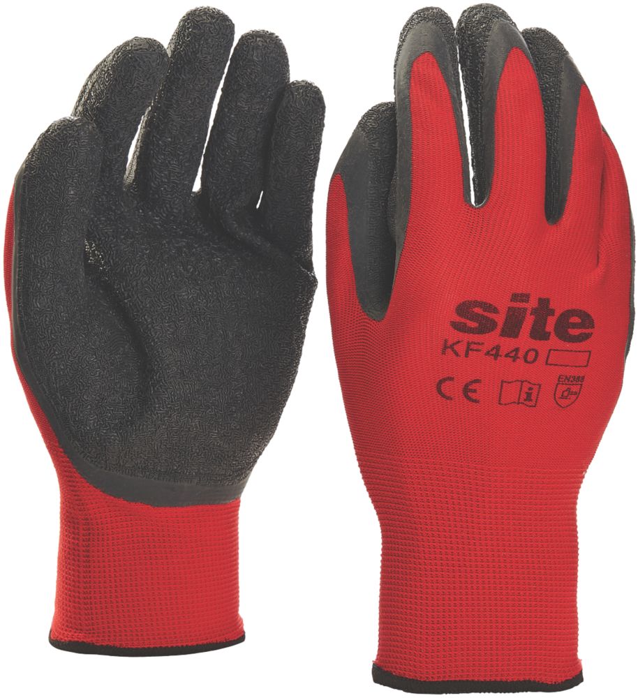 Site Gants de manutention en latex ultralégers KF440 rouge / noir taille L