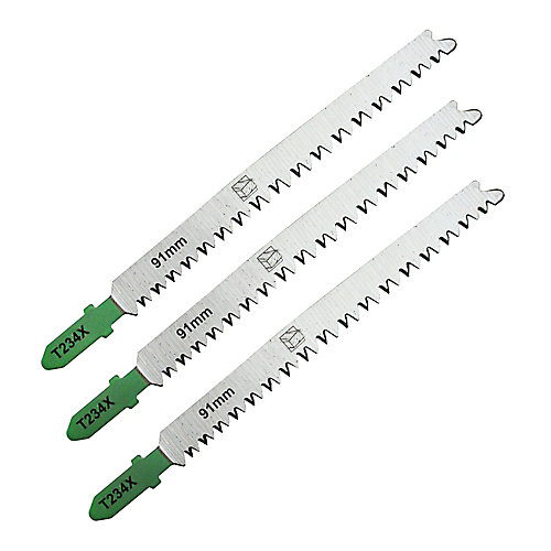 Universal Lame de scie sauteuse T droite propre Bois moyen 3/65 mm, lot de 3