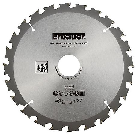Erbauer Lame scie circulaire TCT Ø184 x30/20/16 Moyenne 40 dents