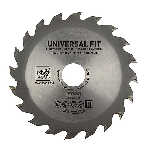 Universal Lame scie circulaire U Ø86 x15 20 dents