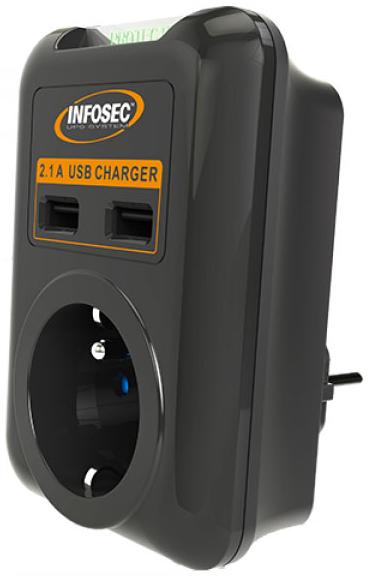 INFOSEC Parasurtenseur 1 prises + USB