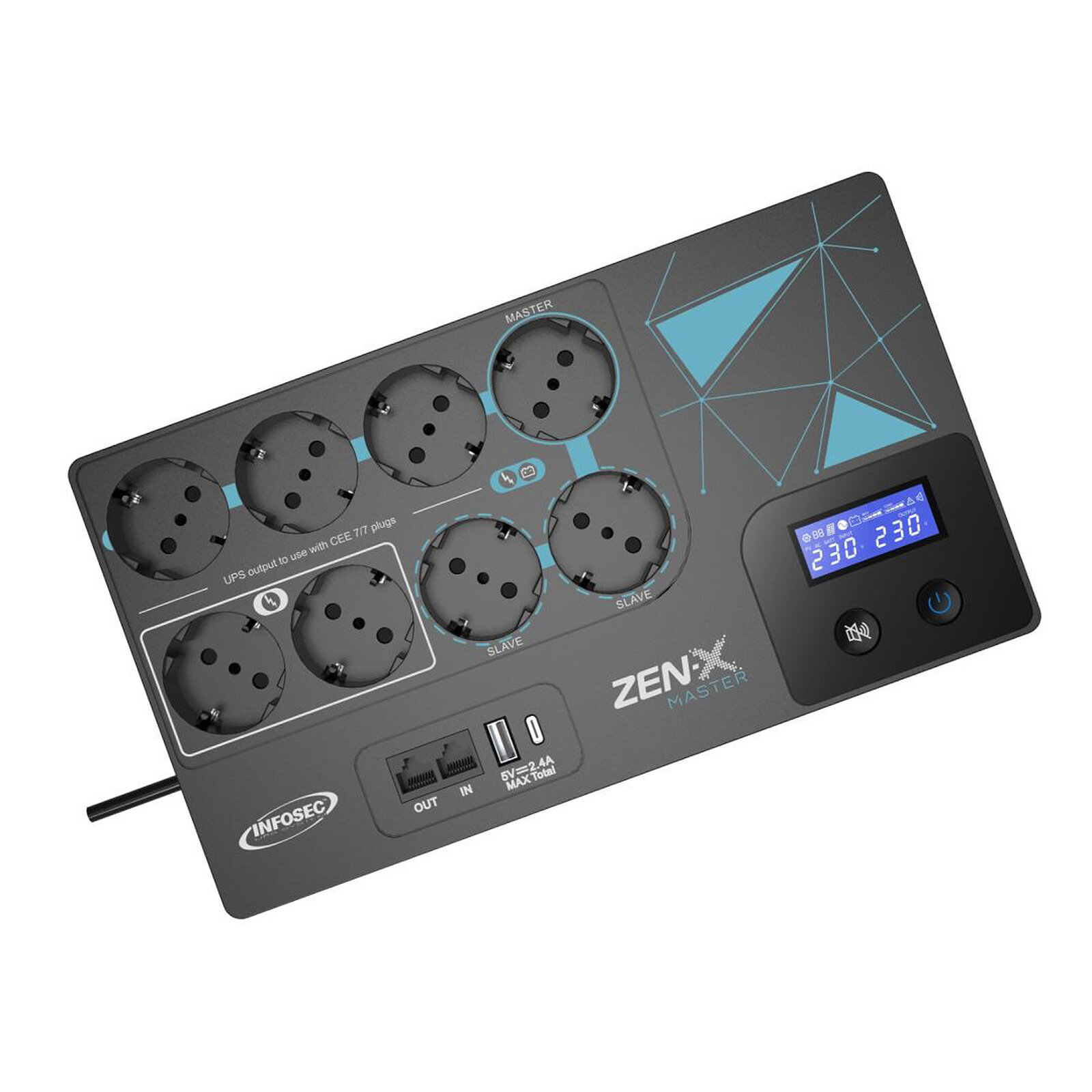 INFOSEC Onduleur ZEN-X Master 600 VA FR/SCHUKO