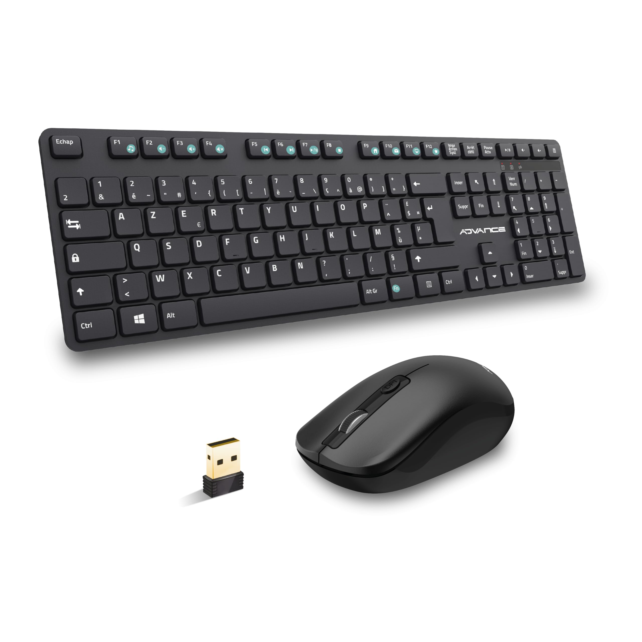 ADVANCE Pack 2en1 (Clavier/Souris) sans fil WorkMate Plus (Noir)