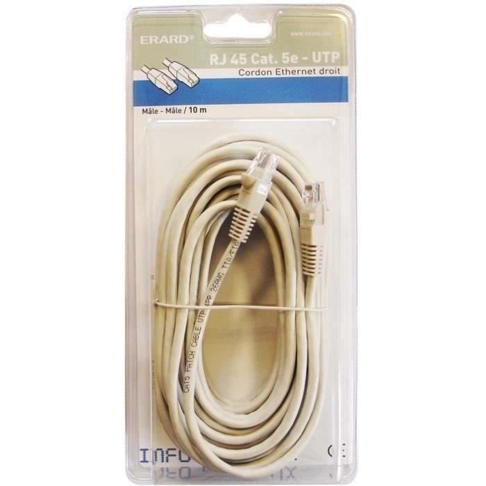 ERARD CONNECT Cordon Ethernet droit mâle RJ45 Cat.5e + mâle FTP