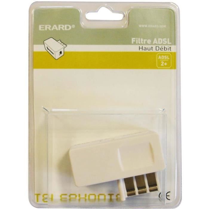 ERARD Filtre ADSL 2 + prise téléphone
