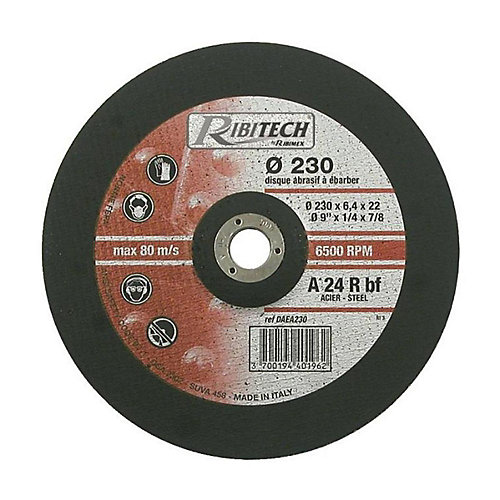 Ribimex Disque à Ebarber Acier 230 x 6,4 x 22,2