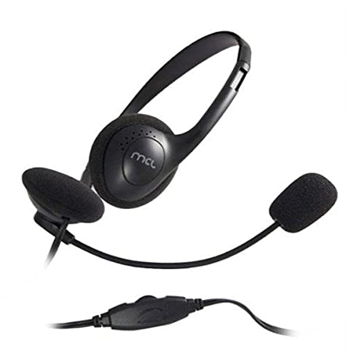 MCL Samar Samar Casque stéréo avec micro + contrôle volume intégré - Noir