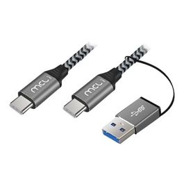 MCL Samar Samar MCL USB 3.2 Type C mesh cable 10G 100W 5A + USB 3.0 adapter male