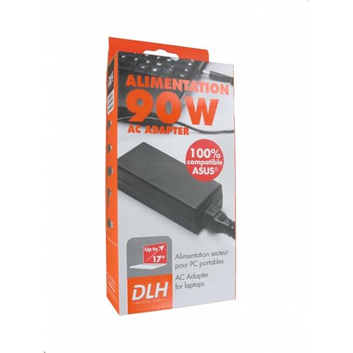 DLH ALIMENTATION SECTEUR ASUS 100% COMPATIBLE. REGULAR 90W. Taille standard. Couleur noire. Chargeur pour PC portables ASUS jusque 90W. 19V. 5 connecteurs 17-19-35-41-M. Cordon secteur.