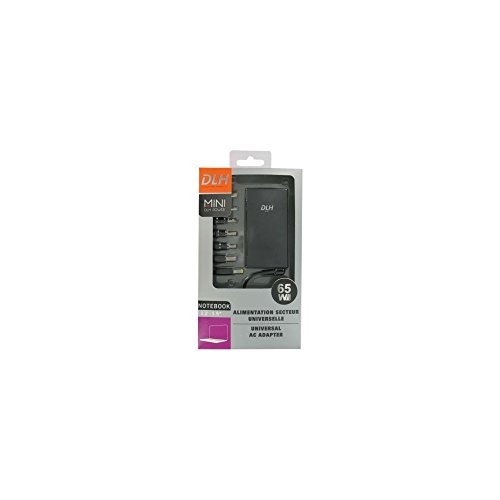 DLH ALIMENTATION SECTEUR 65W UNIVERSELLE de taille mini. Livré avec 8 connecteurs pour : Lenovo, Dell, Asus, HP, Acer, Fujitsu, MSI, Toshiba, Packard Bell, BenQ, Gigabyte. Inclus le programme SOS connecteur en cas de connecteur manquant. Cordon secteur.