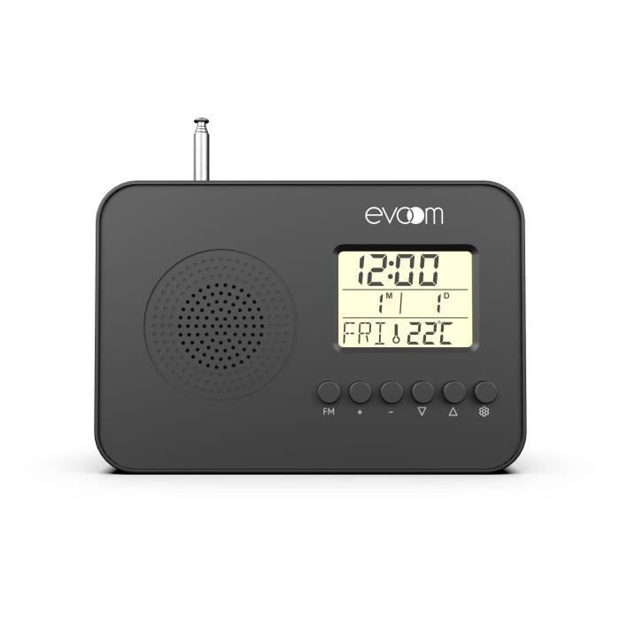 EVOOM Radio réveil intelligent LEKIO avec affichage de la date, heure, température et humidité