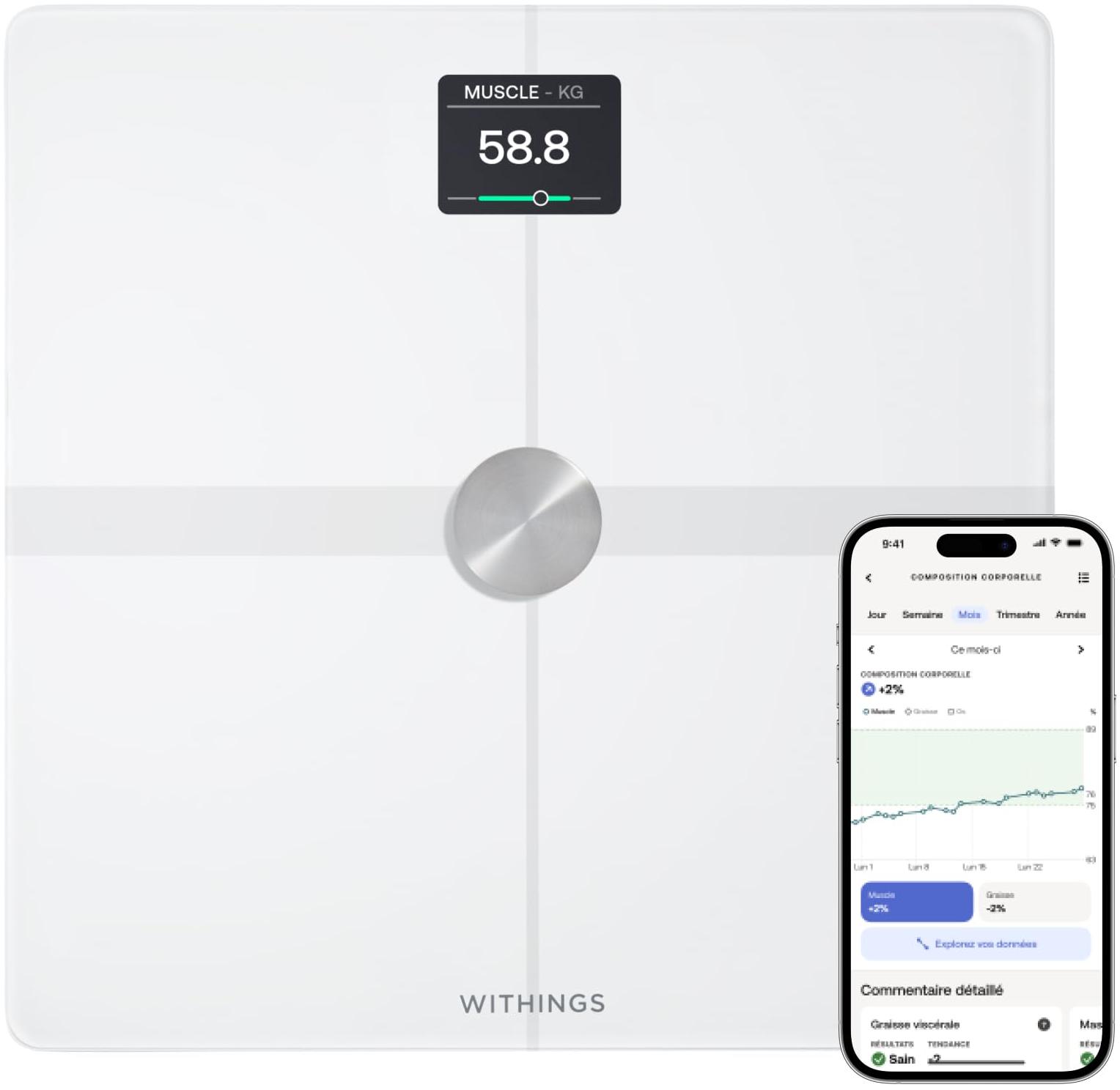 Withings pese personne connecte body smart blanc