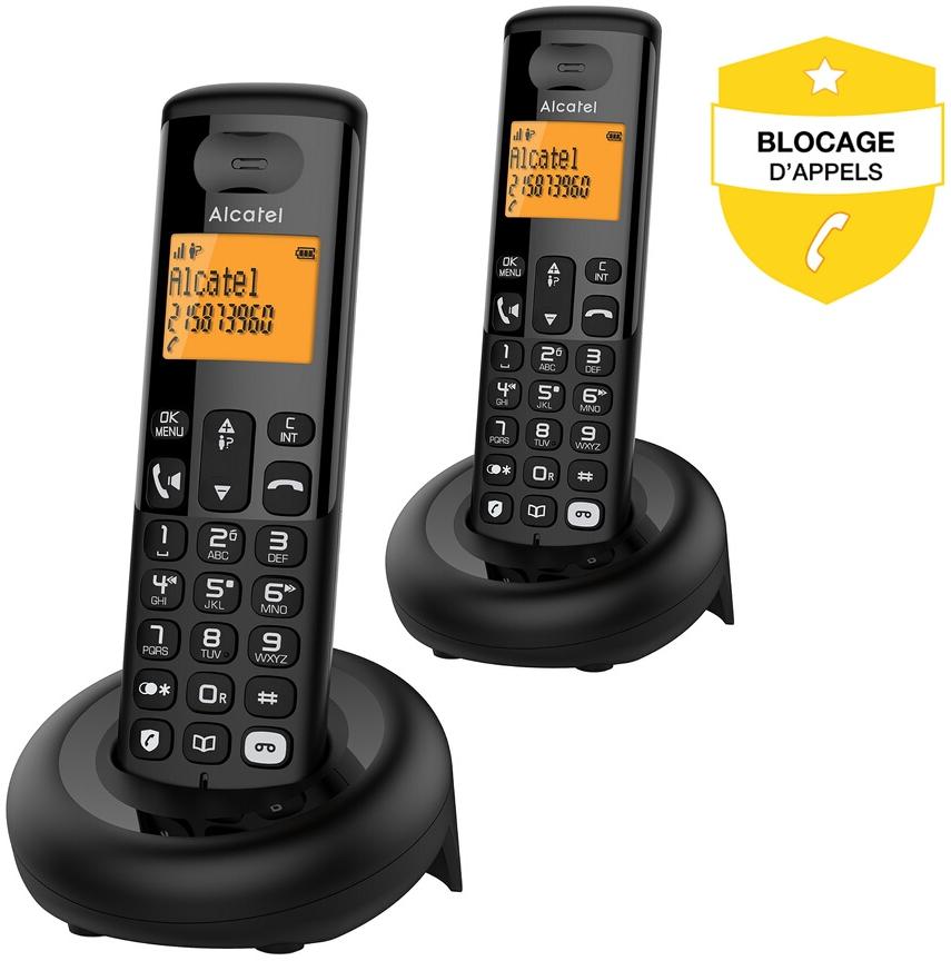 ALCATEL-LUCENT ENTERPRISE Pack Duo E260 Noir avec Repondeur et Fonction Blocage Appels Publicitaires