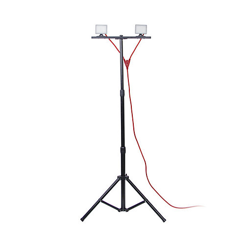 Xanlite - Projecteur de Chantier LED sur Pied, Filaire, x2 Projecteurs 20 W, 2800 Lumens - PR20W2T