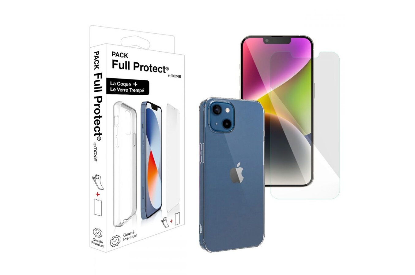 Moxie Pack coque et verre trempe pour iPhone 15 Pro
