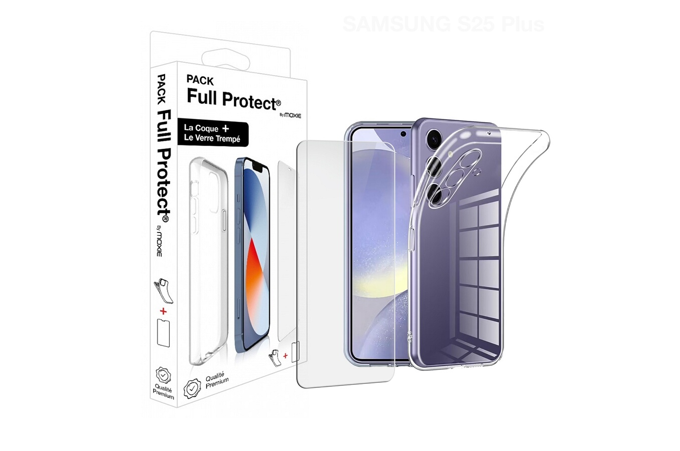 Moxie Pack protection complete ecran + coque Galaxy S25 PLUS