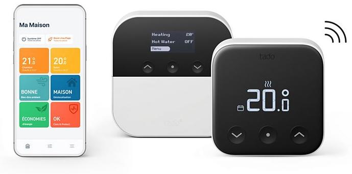 Tado Modèle : thermostat connecté kit X sans fil et optimiseur de PAC