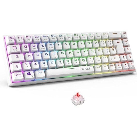 The G-Lab Teclado The G-Lab Keyz Titanium WL mécanique 65% AZERTY Espagnol RGB triple connexion
