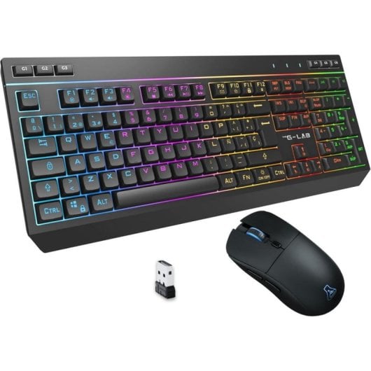 The G-Lab Clavier The G-Lab Combo Tungsten EX membrane sans fil Layout ES RGB macros