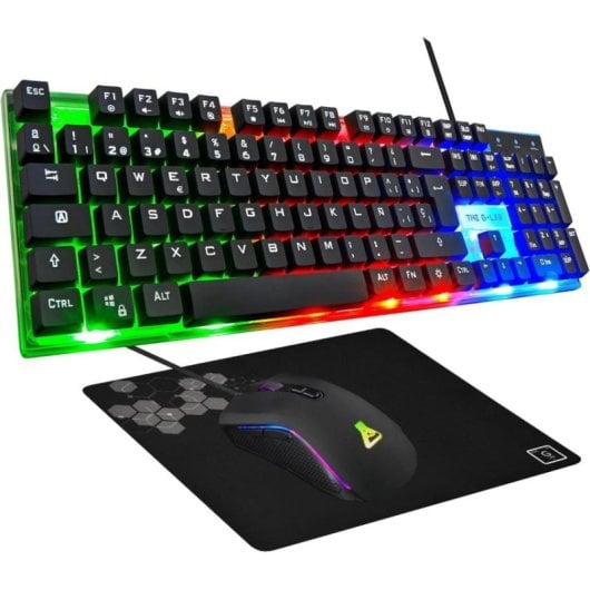 The G-Lab Combo clavier The G-Lab COMBO-YTTRIUM/SP membrane AZERTY avec souris 2600 dpi et tapis gaming