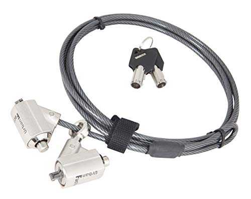 URBAN FACTORY Urban Factory Notebook Double Security Standard Lock (with Key), 90° swivel. Push to lock. 1.5m. White box