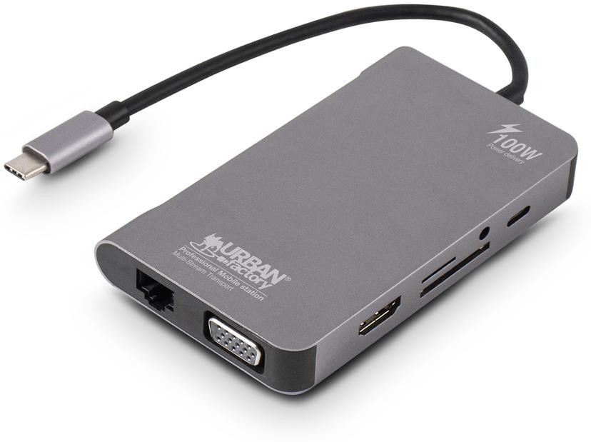 URBAN FACTORY HUB USB-C 10 en 1 MULTI ECRAN 100 W