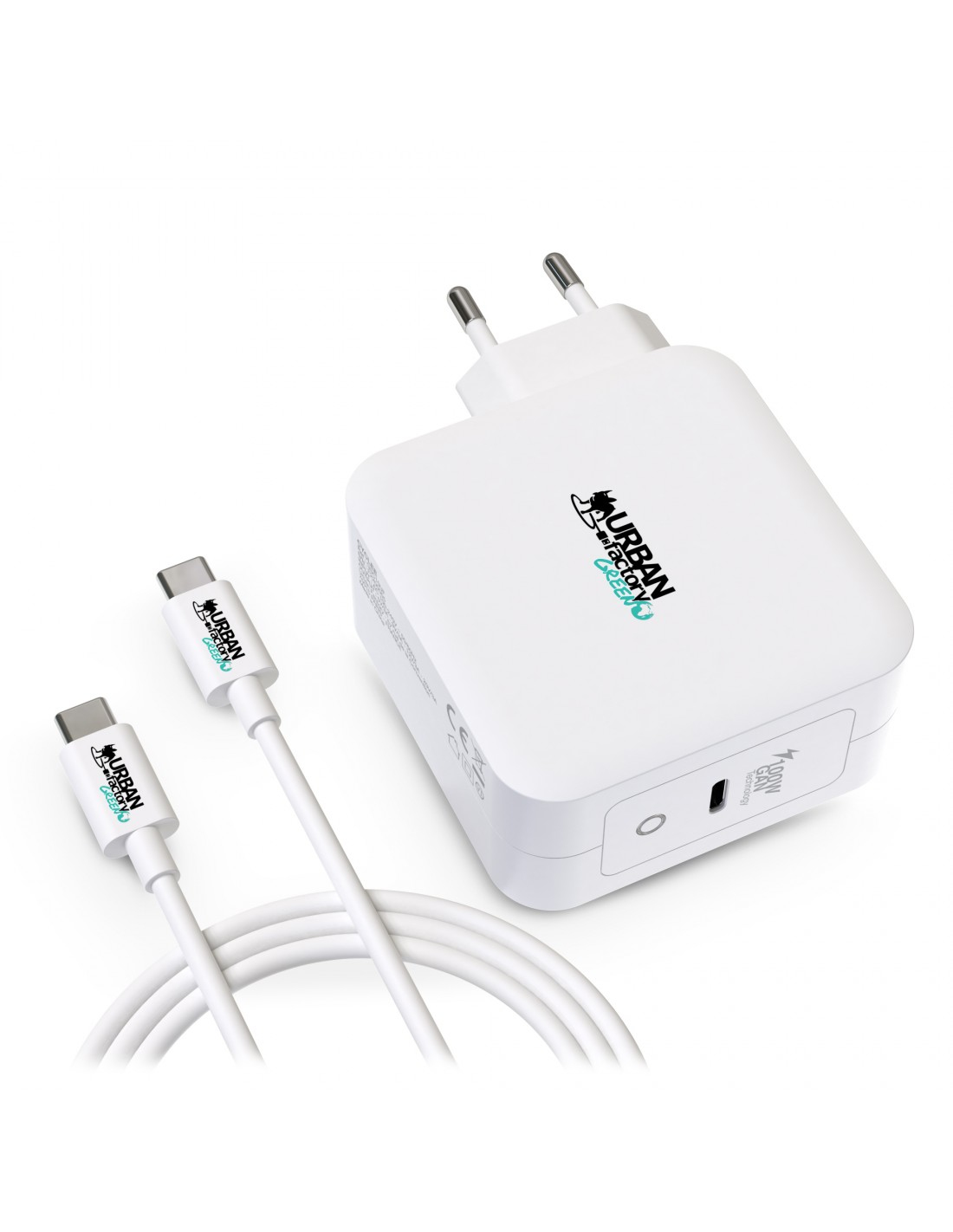 URBAN FACTORY Chargeur secteur Universel USB-C - 100W (Blanc)