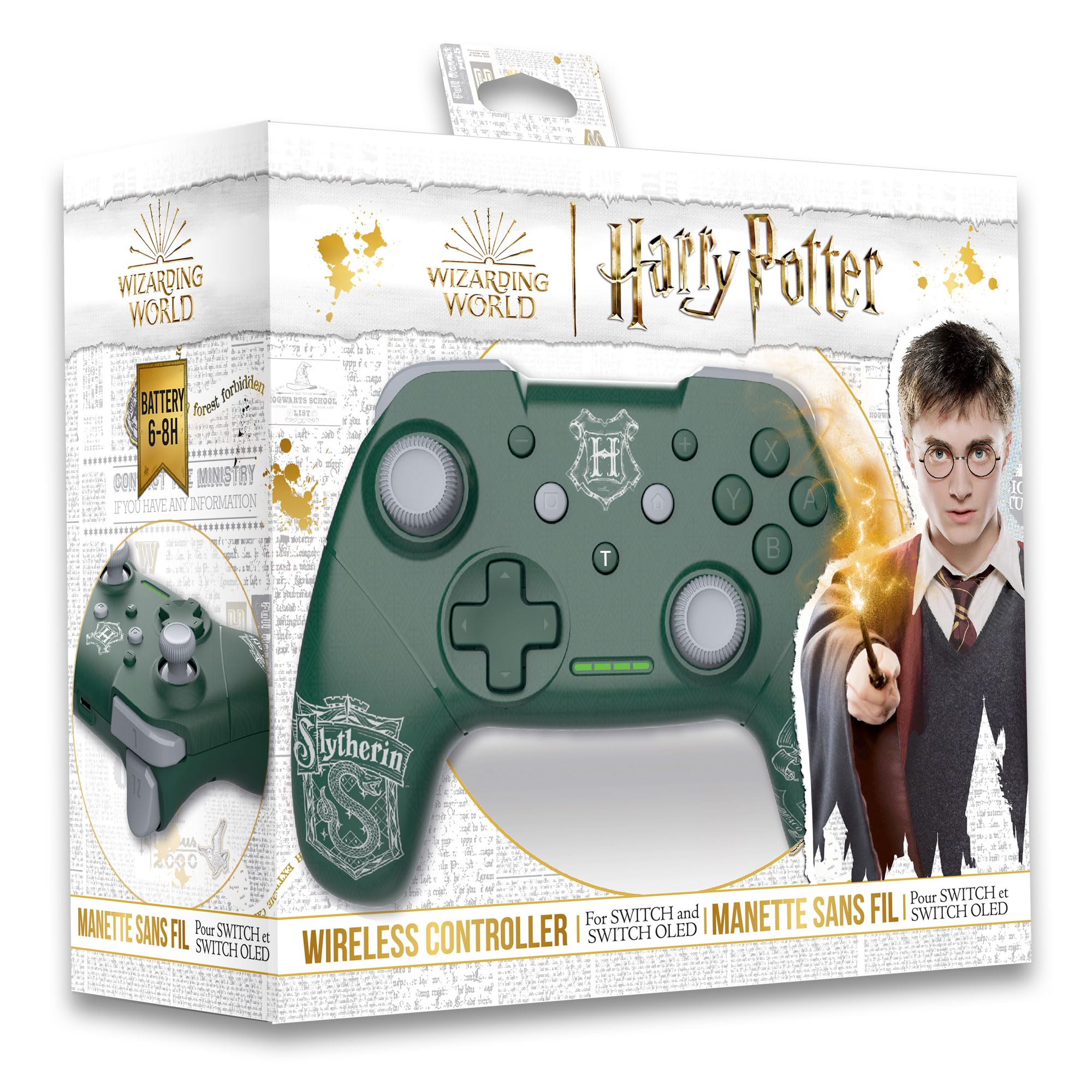 Freaks and Geeks Manette de jeu sans fil Harry Potter Serpentard pour Nintendo Switch/PC