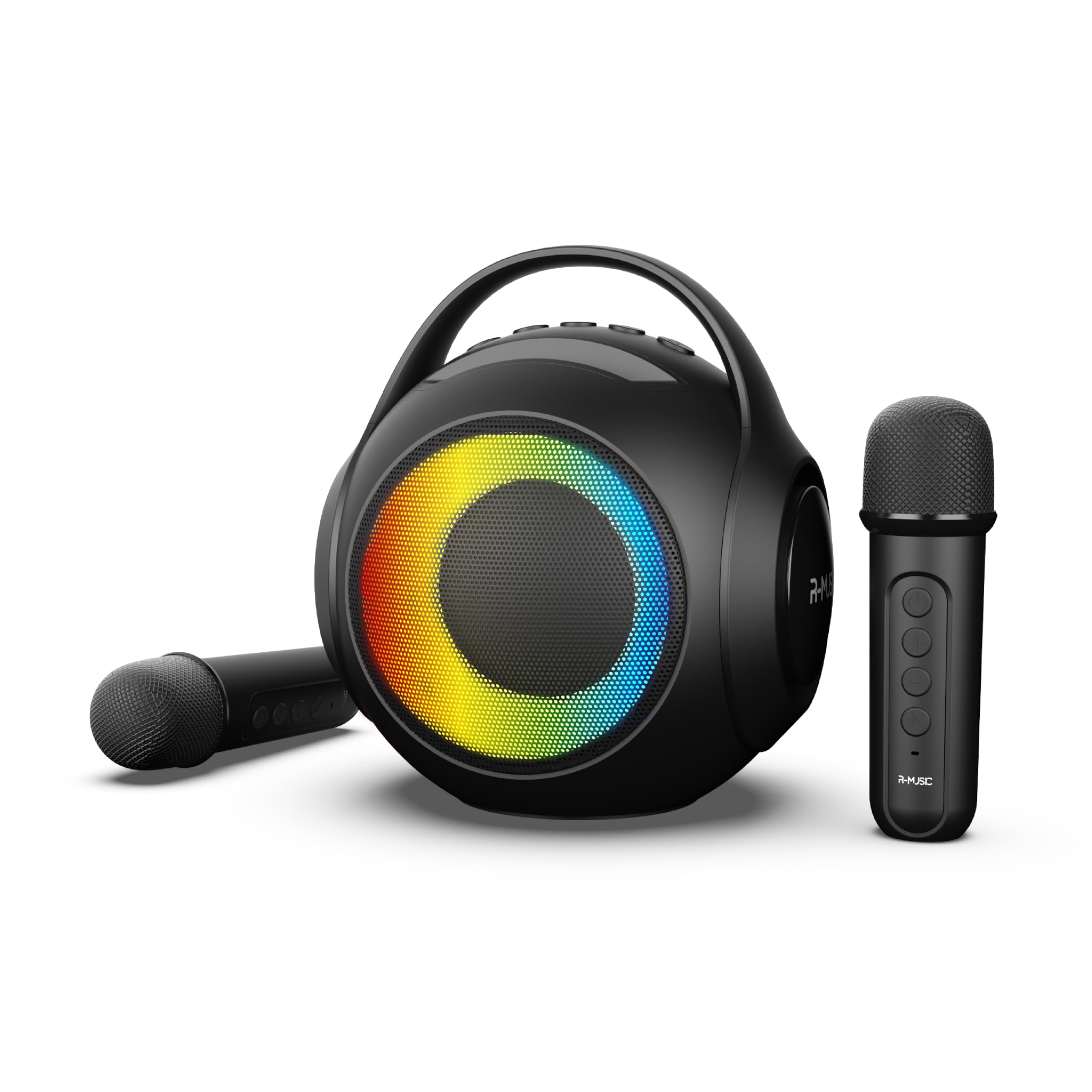 R-MUSIC DUOLED, ENCEINTE RGB SANS FIL + 2 MICROS