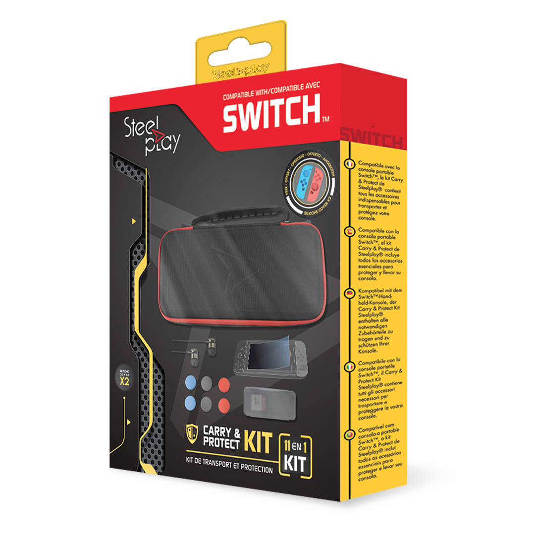 Steelplay Kit Carry & Protect 11 en 1 SWITCH + 2 Housses Manettes Offertes