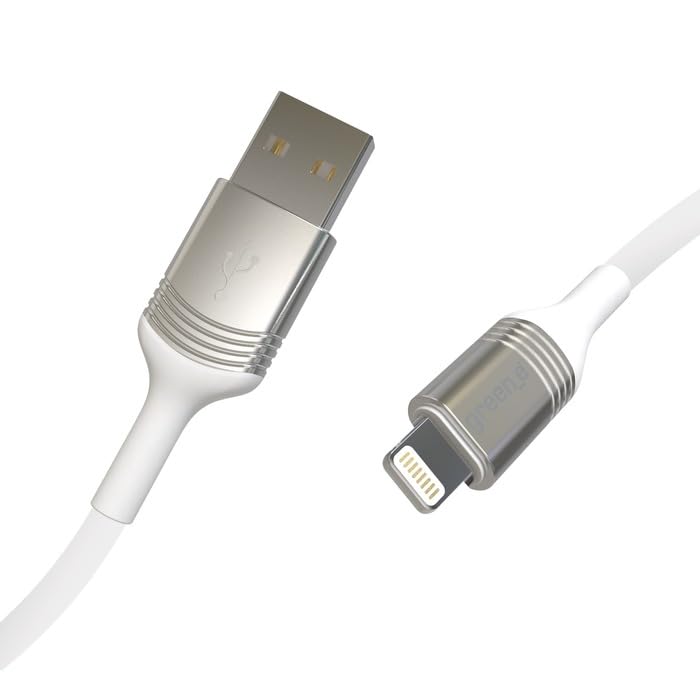 Green-e Cable tresse MFI 1.2m + Cable tresse MFI 2.5m blanc