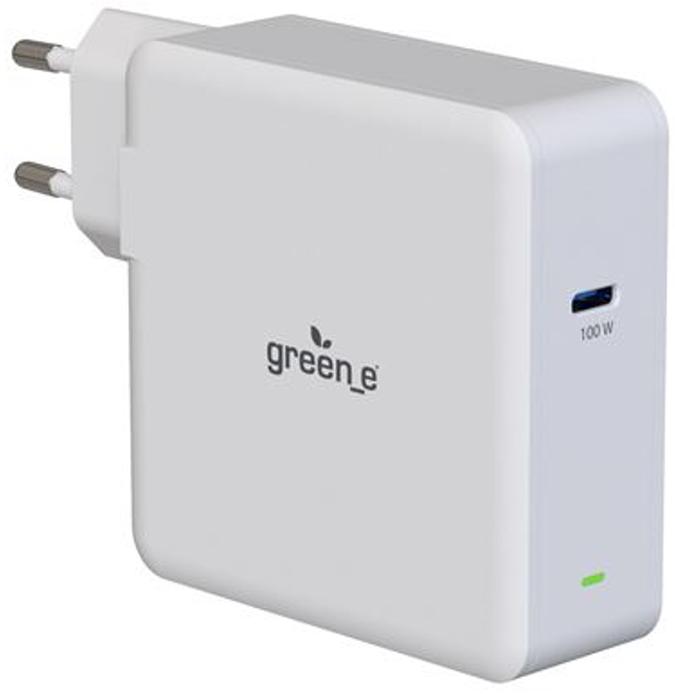 Green-e CHARGEUR SECTEUR 100W TYPE C GAN AVEC 1 PORT USB-C DE 100W BLANC