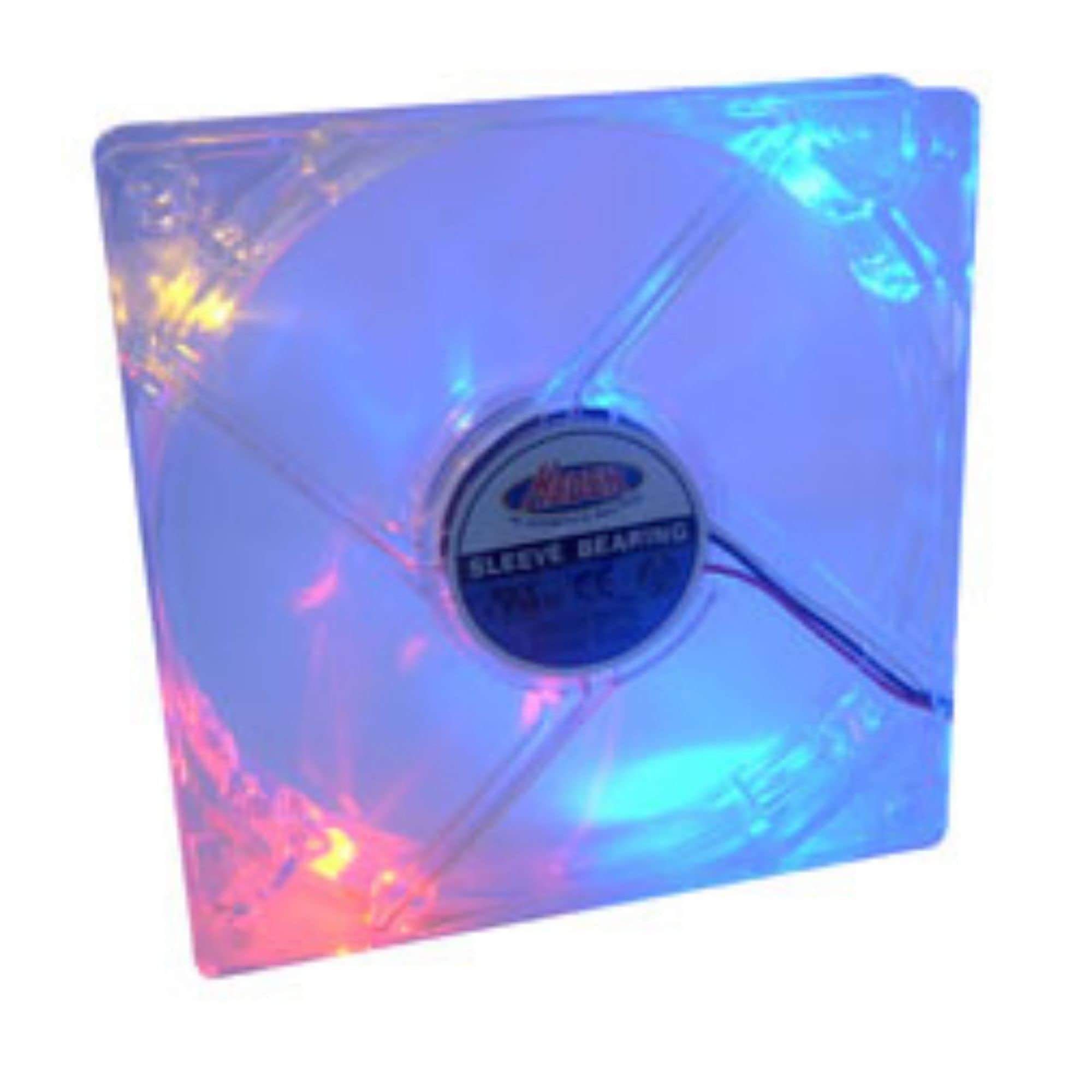 HEDEN Ventilateur de 8CM transparent lumineux en 3 couleurs pour bo tier PC