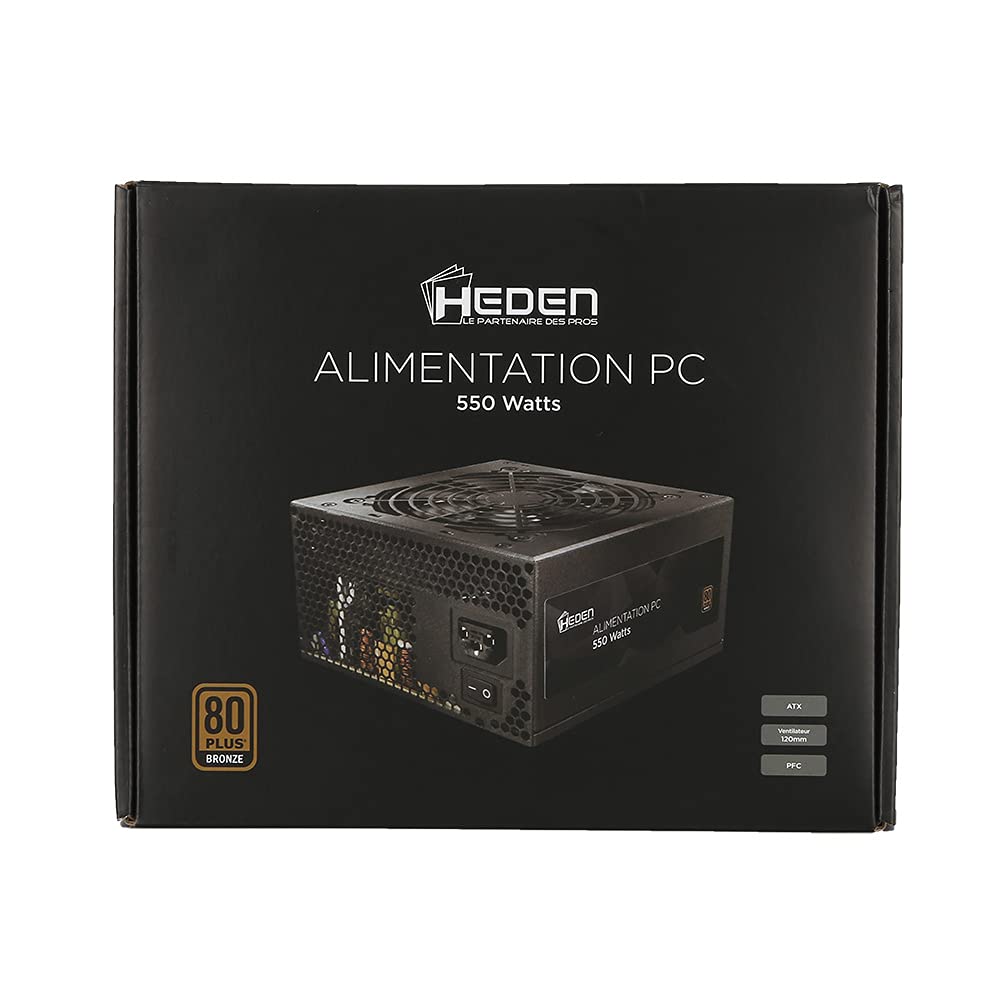 HEDEN Alimentation PC ATX 80PLUS BRONZE 550W Ventilateur 120mm / PFC