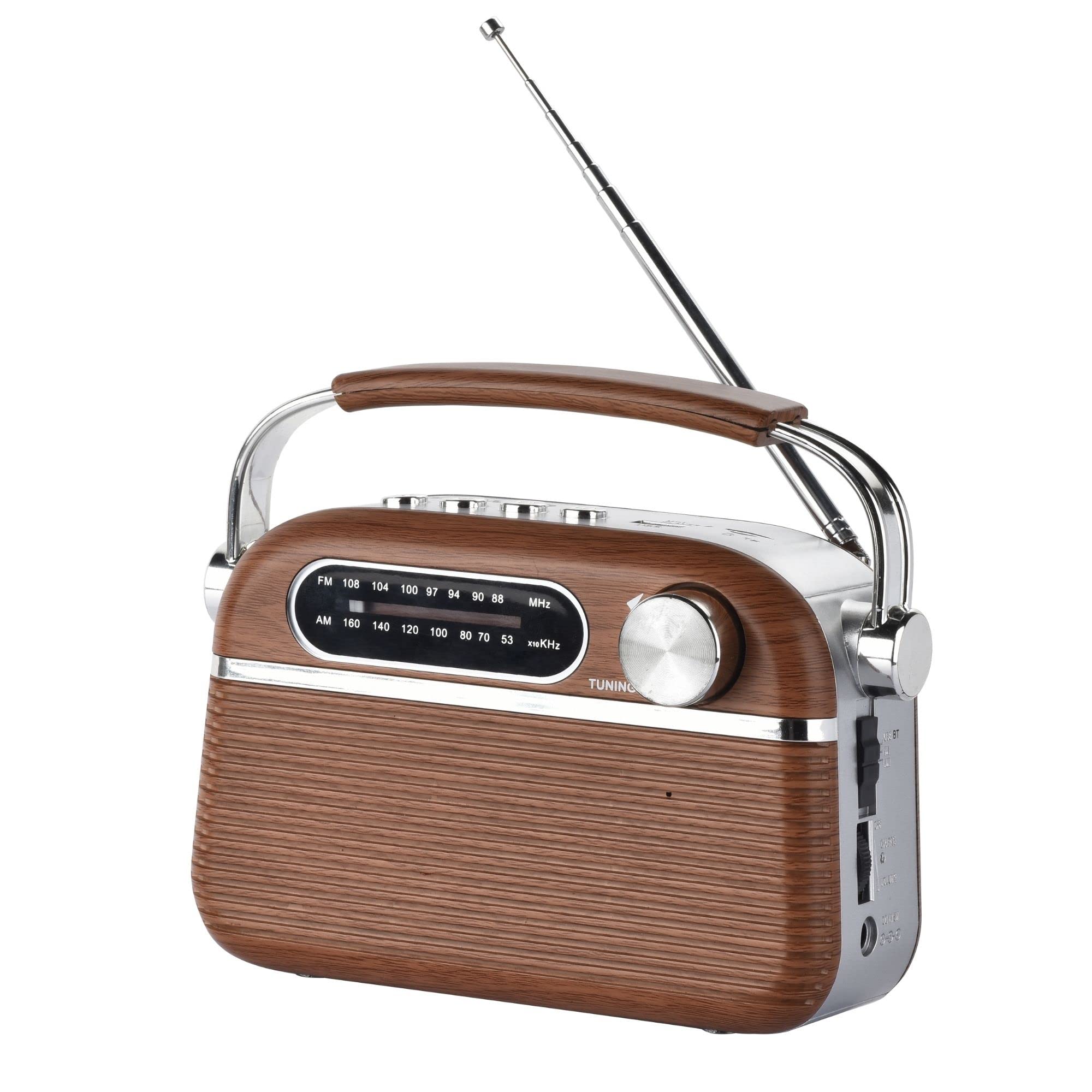 Halterrego Radio vintage  Aspect bois, AM/FM/SW lecteur USB/ Carte Micro SD prise