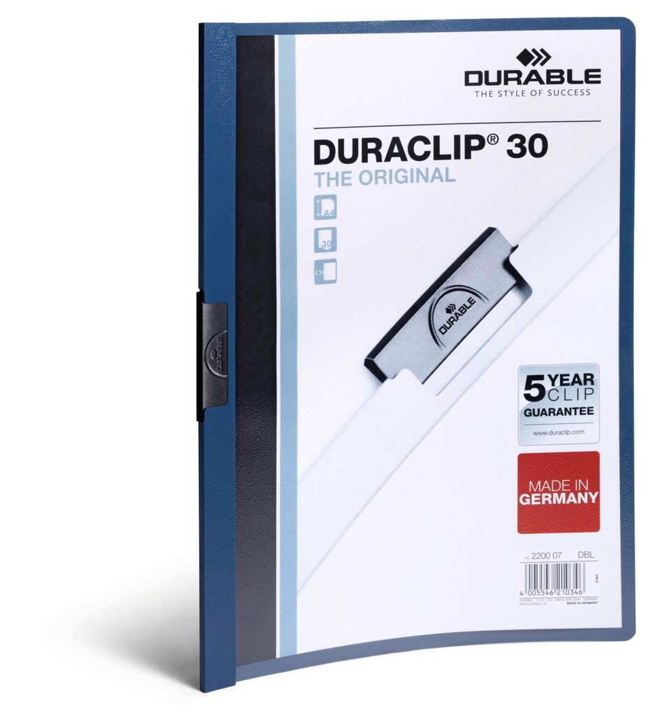 Durable DURABLE Klemm-Mappe Duraclip Original 30 dklblau