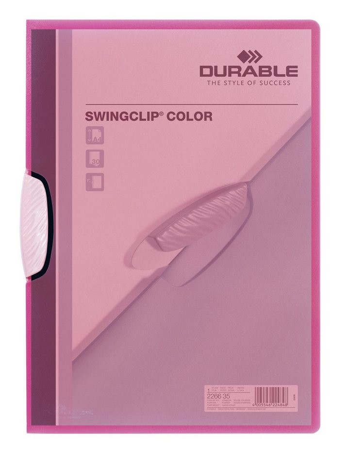 Durable DURABLE Klemm-Mappe Swingclip PP 30Blatt A4 purpurrot