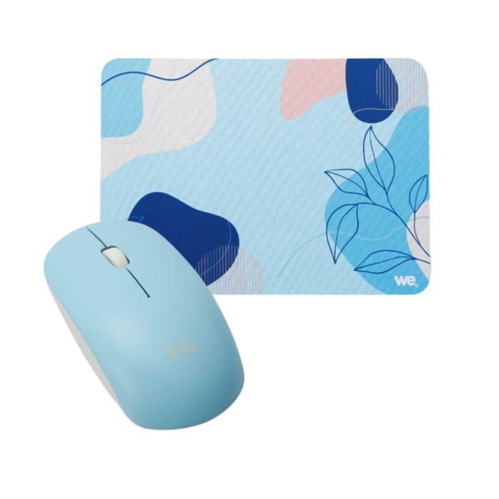 WE POP Pack Tapis de souris design floral : 200x140x3mm + souris optique sans-fi