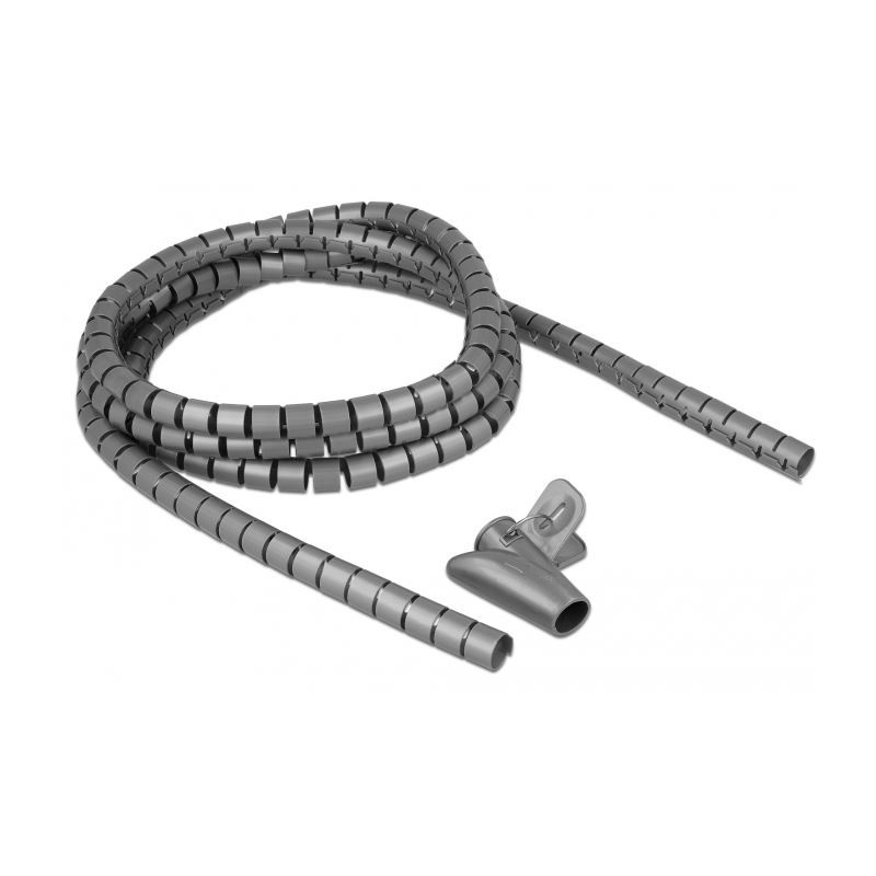 DeLock DELOCK Spiralschlauch mit Einziehwerkzeug 2,5m x 15mm grau
