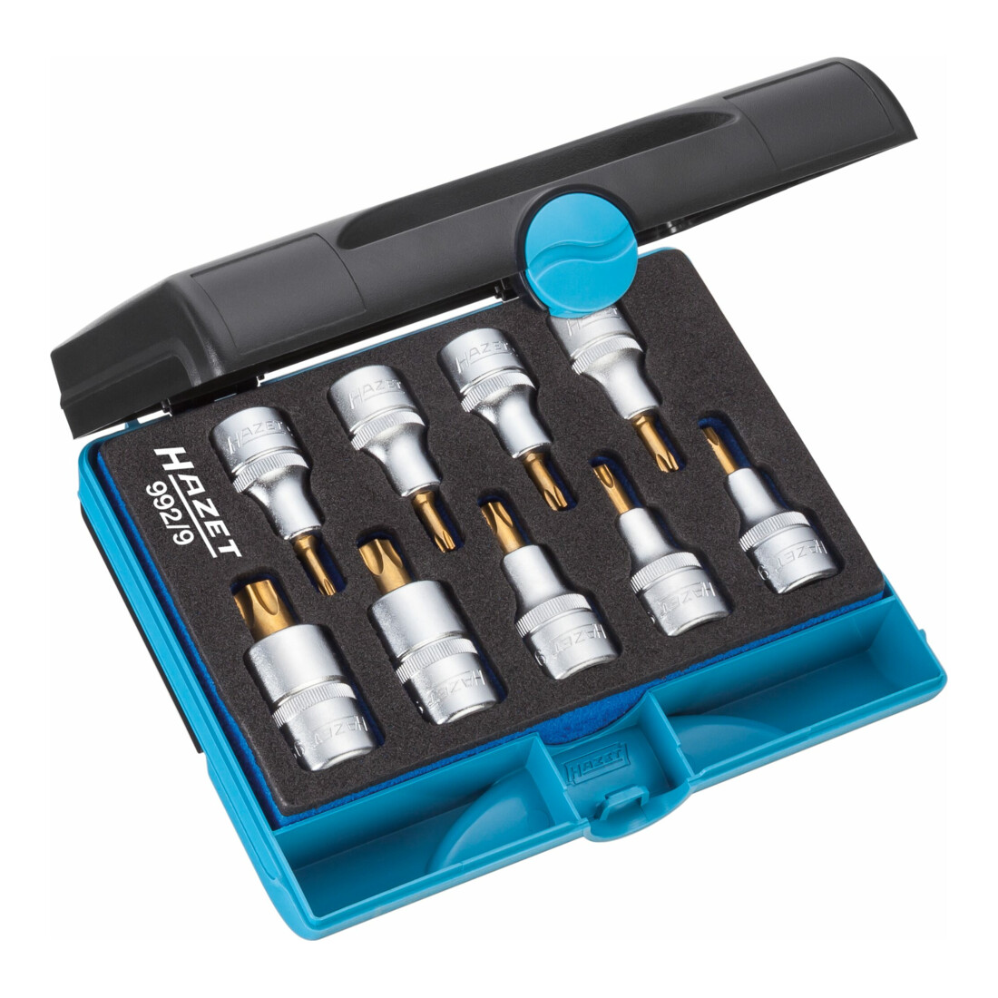 Hazet Jeu de douilles tournevis revêtement TiN pour Torx, carré 1/2 pouce 9 pièces