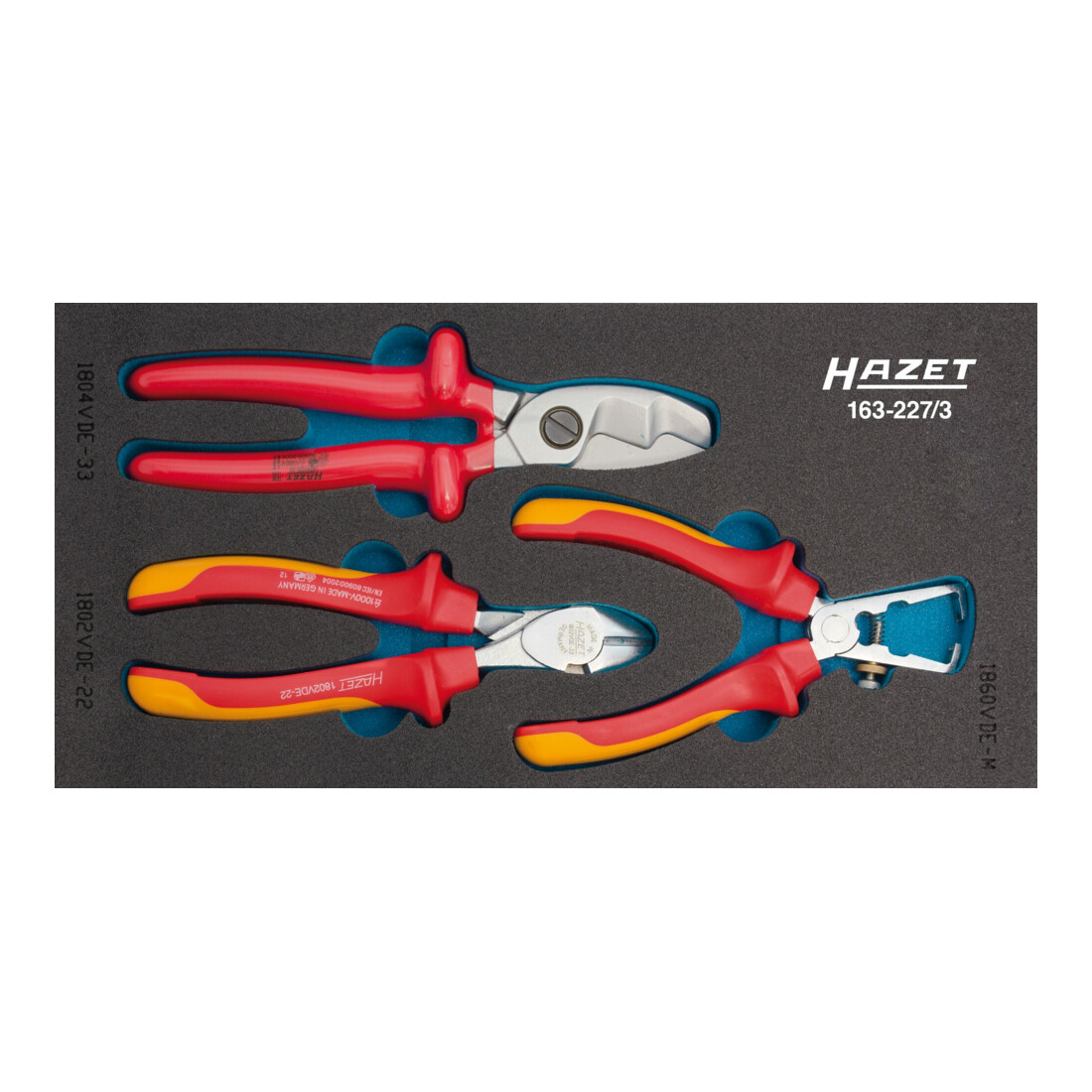 Hazet Jeu de pinces avec isolation de protection 163-227/3