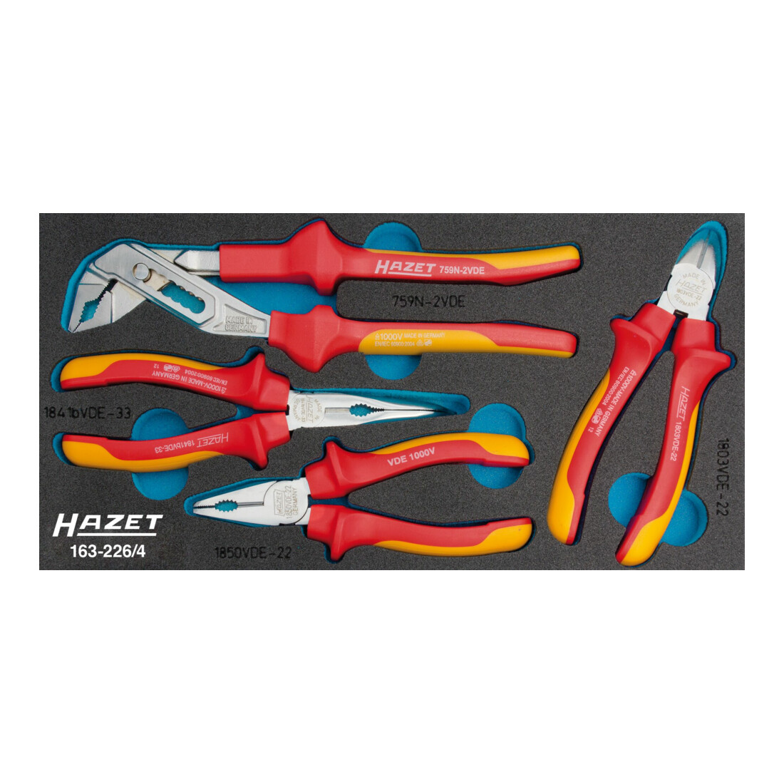 Hazet Jeu de pinces avec isolation de protection 163-226/4
