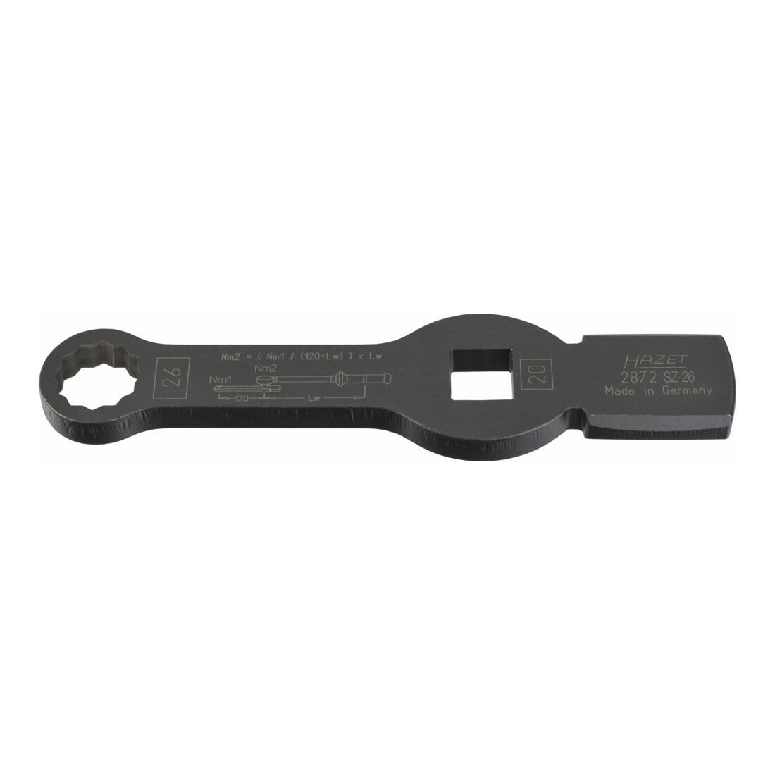 Hazet Clé polygonale à frapper à 12 pans avec 2 surfaces de frappe 2872SZ-26 26 mm