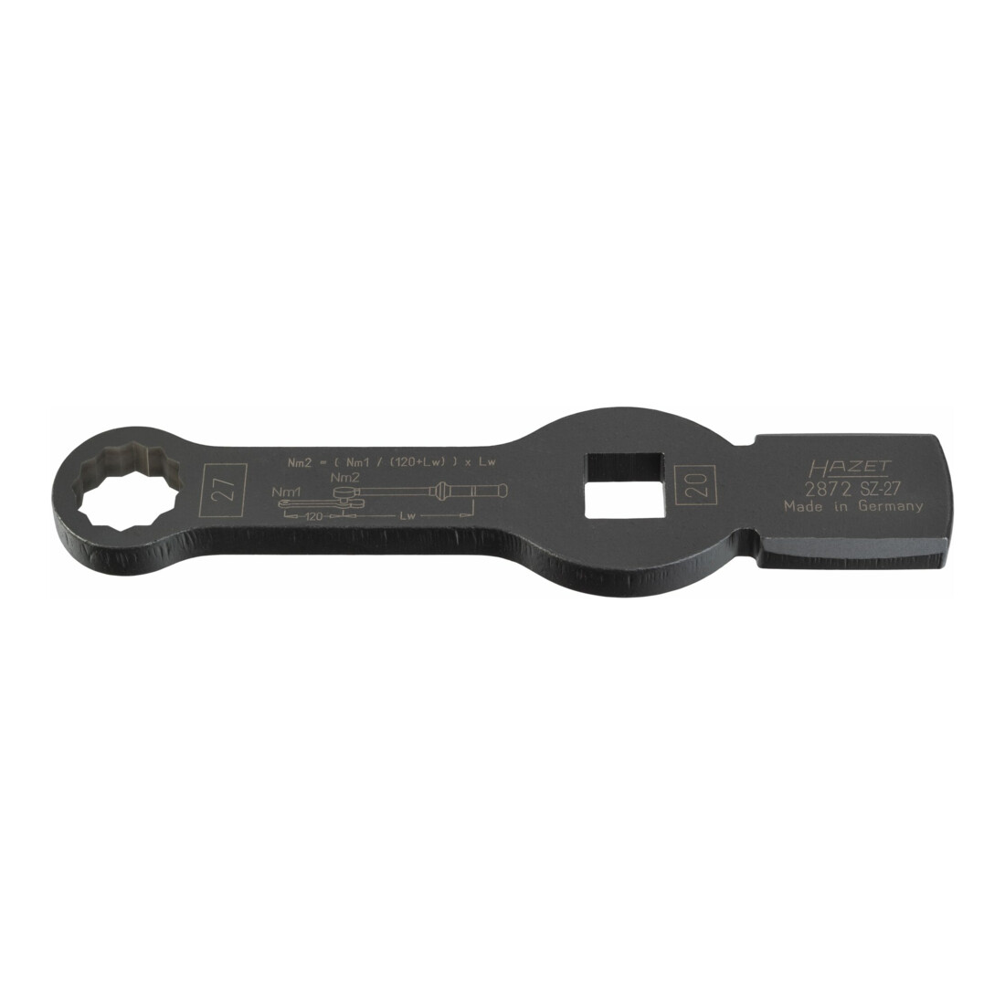 Hazet Clé polygonale à frapper à 12 pans avec 2 surfaces de frappe 2872SZ-27 27 mm