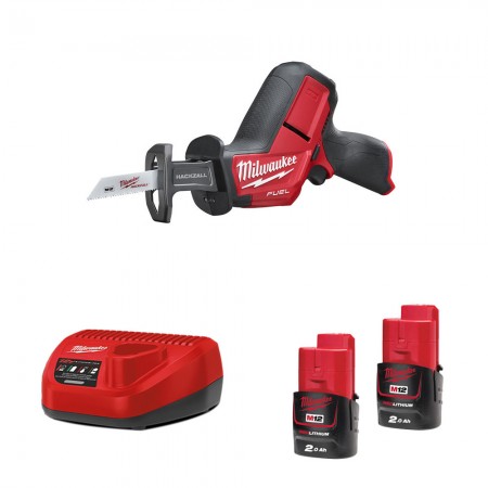 Milwaukee Scie sabre compacte 12V M12 CHZ-0 + 2 batteries 12V 2 Ah + chargeur C12C