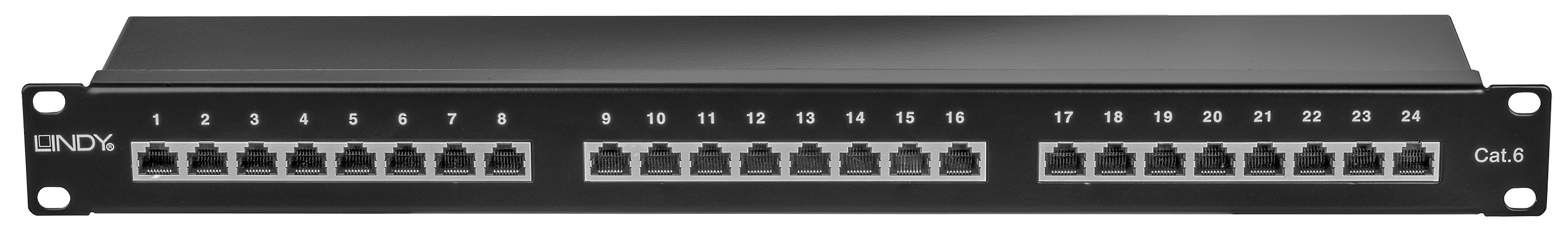 Lindy Cat.6 Patchpanel 24p STP 1U black