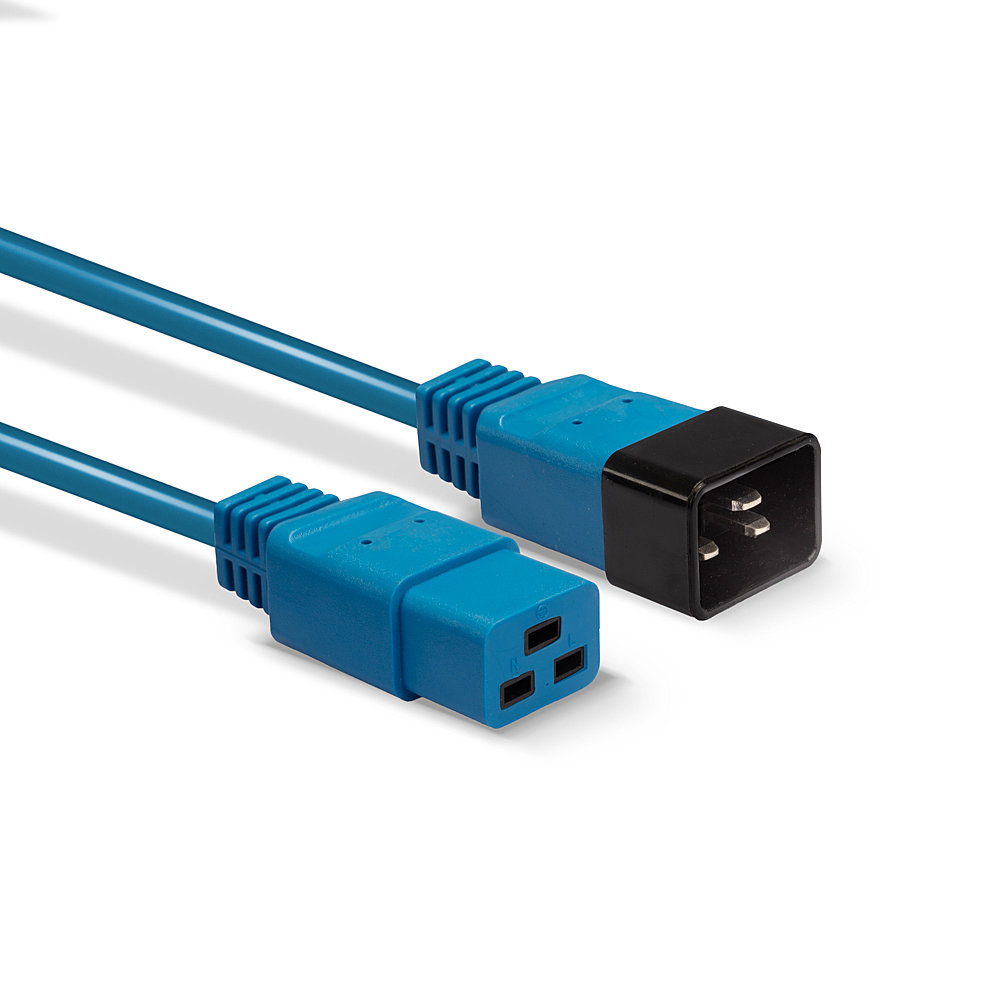 Lindy 1m IEC C19 to C20 Extension Cable Blue