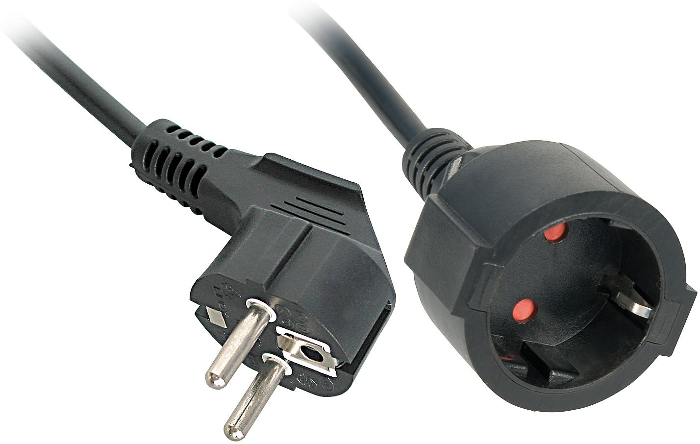 Lindy 3m Schuko Extension Cable Colour: Black