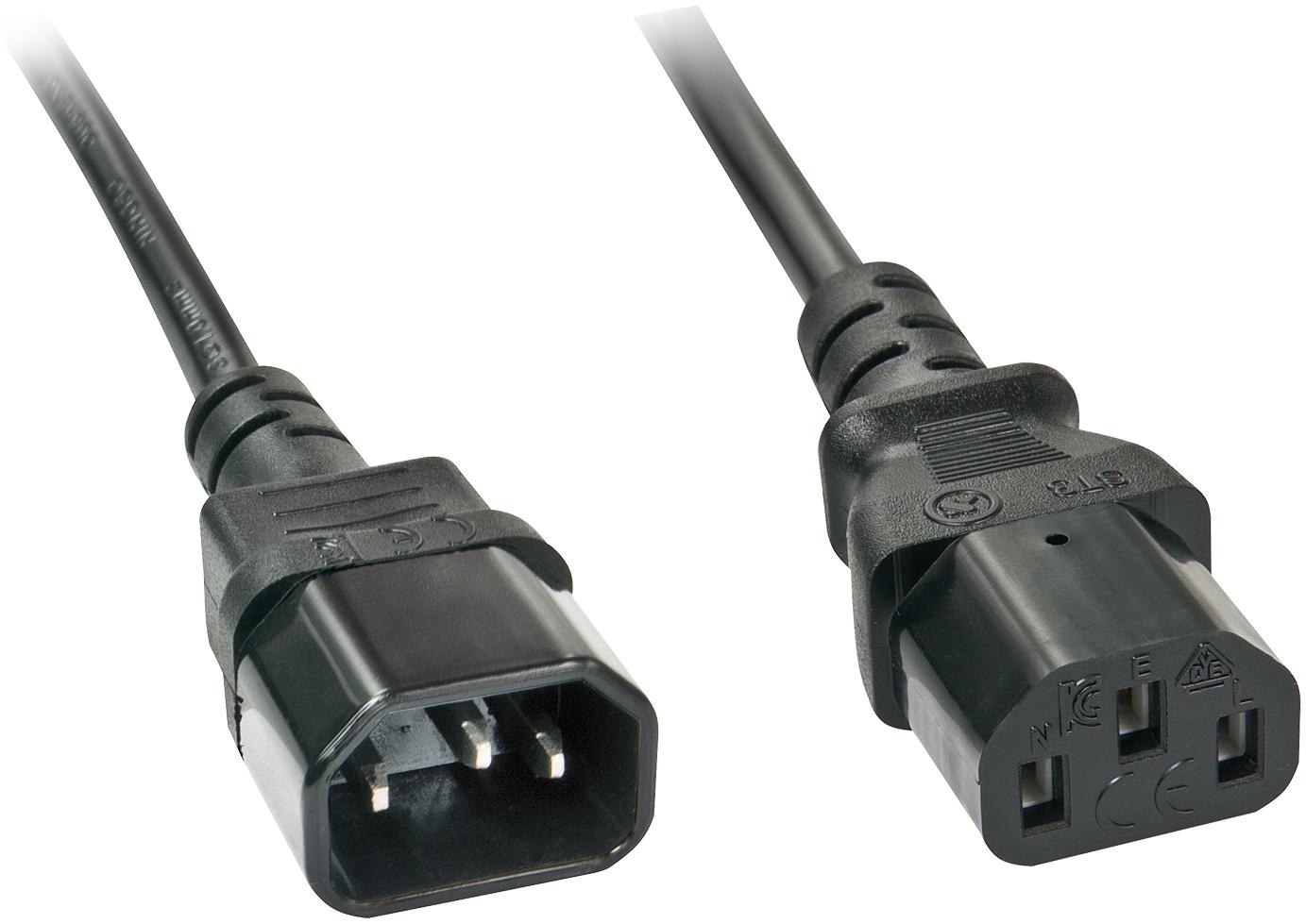 Lindy 2m IEC-Extension Cable C14 to C13