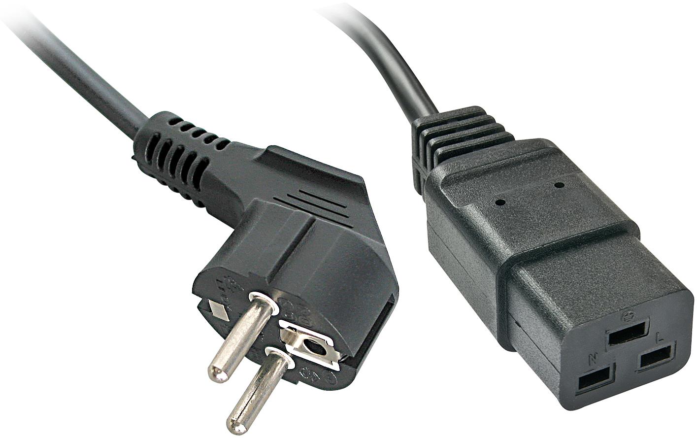 Lindy Schuko to IEC C19 Mains Cable 2m